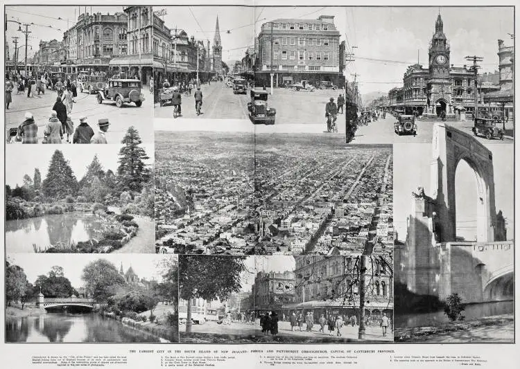 The largest city in the South Island of New Zealand: prosperous and picturesque Christchurch, capital of Canterbury Province