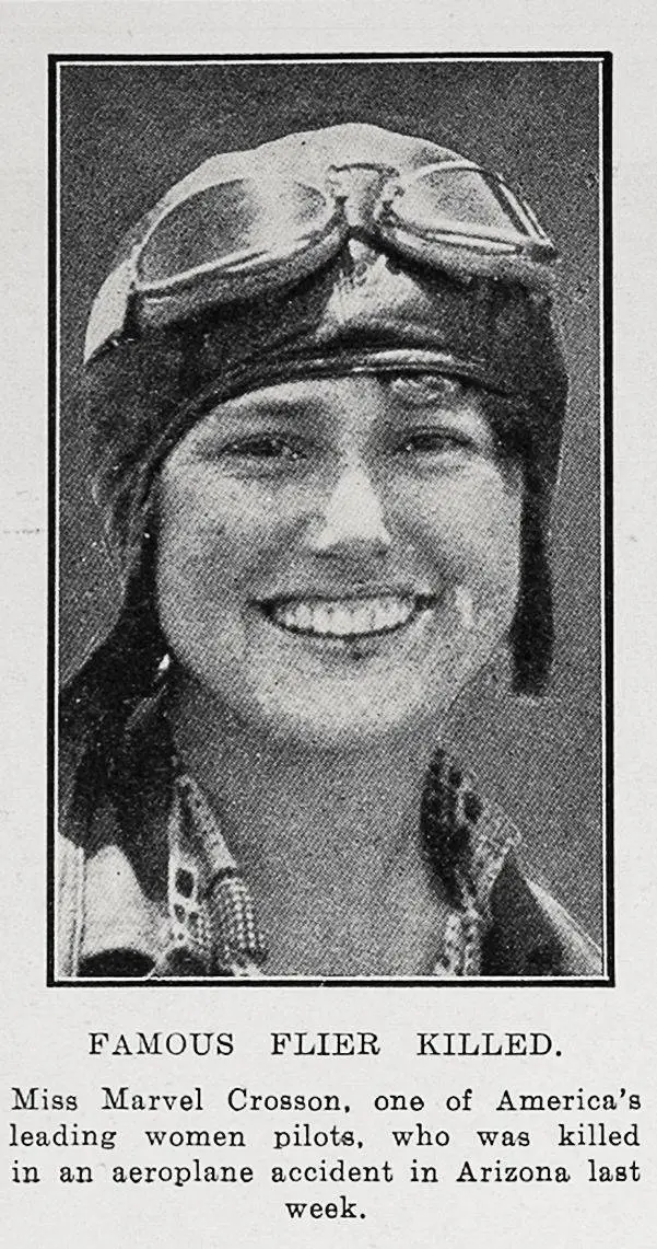 Famous flier killed: Miss Marvel Crosson