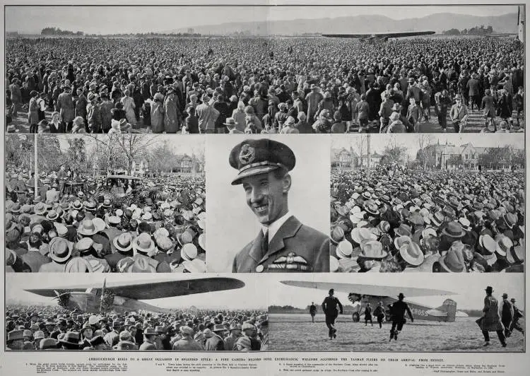 The Enthusiastic Welcome Accorded The Tasman Fliers On Their Arrival From Sydney