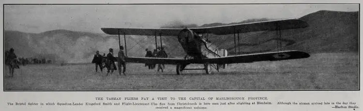 The Tasman Fliers Pay A Visit to the Capital Of Marlborough Province