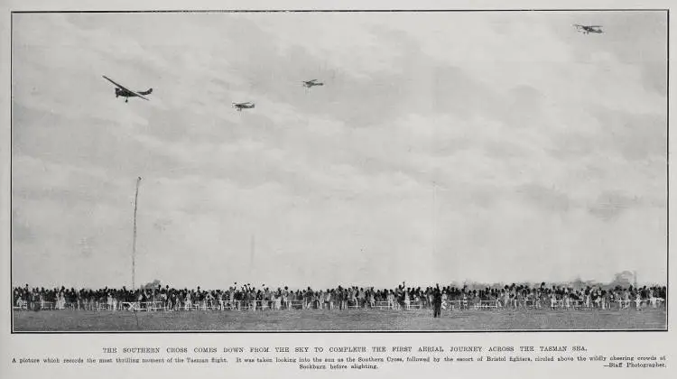 The Southern Cross Comes Down From The Sky To Complete The First Aerial Journey Across The Tasman Sea