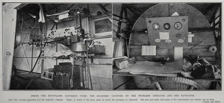 Inside The Monoplane Southern Cross: The Quarters Occupied by the Wireless Operator And The Navigator