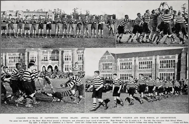 College Football In Canterbury, South Island: Annual Match Between Christ's College And High School At Christchurch