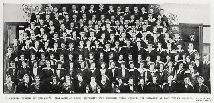 Successful students in the south: graduates of Otago University who received their degrees and diplomas at last week's ceremony in Dunedin