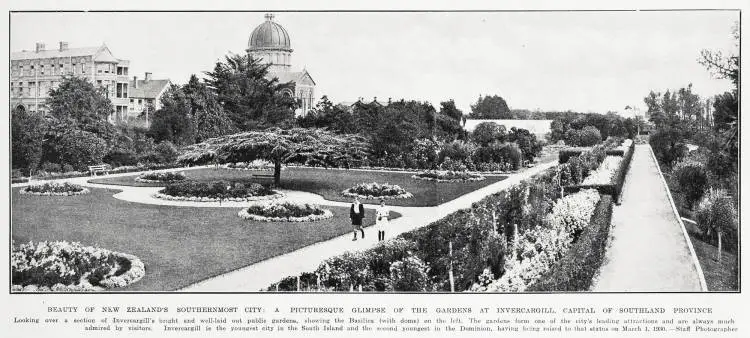 Beauty of New Zealand's southernmost city: a picturesque glimpse of the gardens at Invercargill, capital of Southland Province