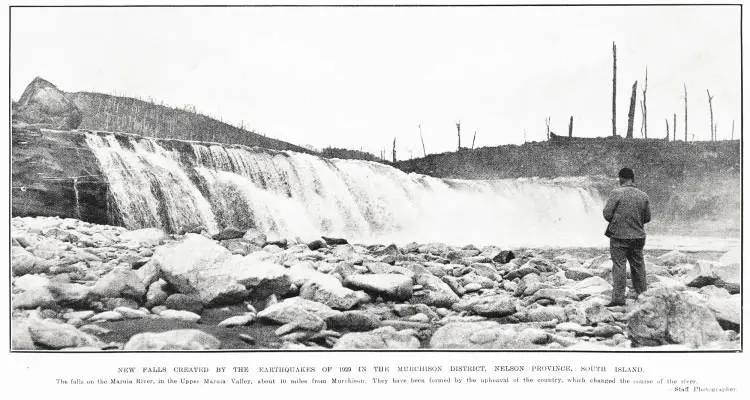 New falls created by the earthquakes of 1929 in the Murchison District, Nelson Province, South Island