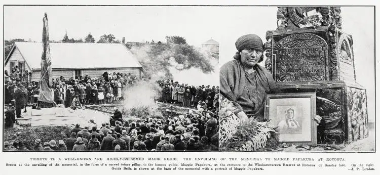 Tribute to a well-known and highly-esteemed Māori guide: the unveiling of the memorial to Maggie Papakura at Rotorua