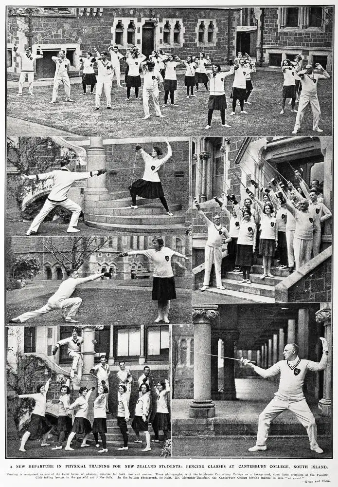 A new departure in physical training for New Zealand students: fencing classes at Canterbury College, South Island