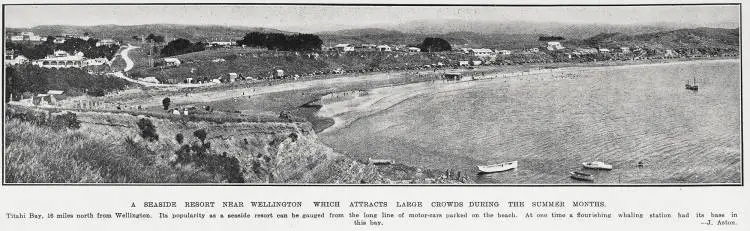 A seaside resort near Wellington which attracts large crowds during the summer months