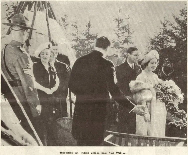 Inspecting an Indian village near Fort William