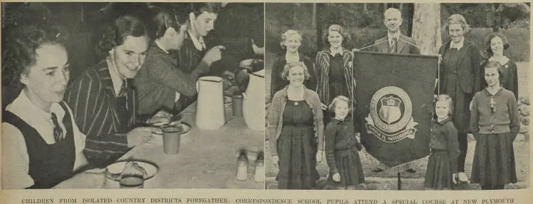 Children from isolated country districts foregather: correspondence school pupils attend a special course at New Plymouth