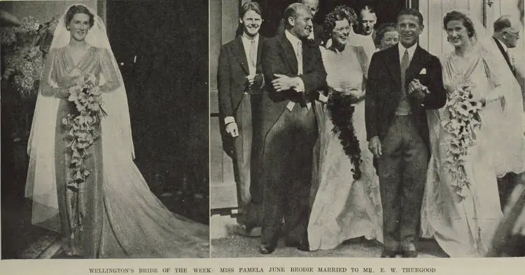 Wellington's bride of the week : Miss Pamela June Brodie married to Mr. E. W. Thurgood