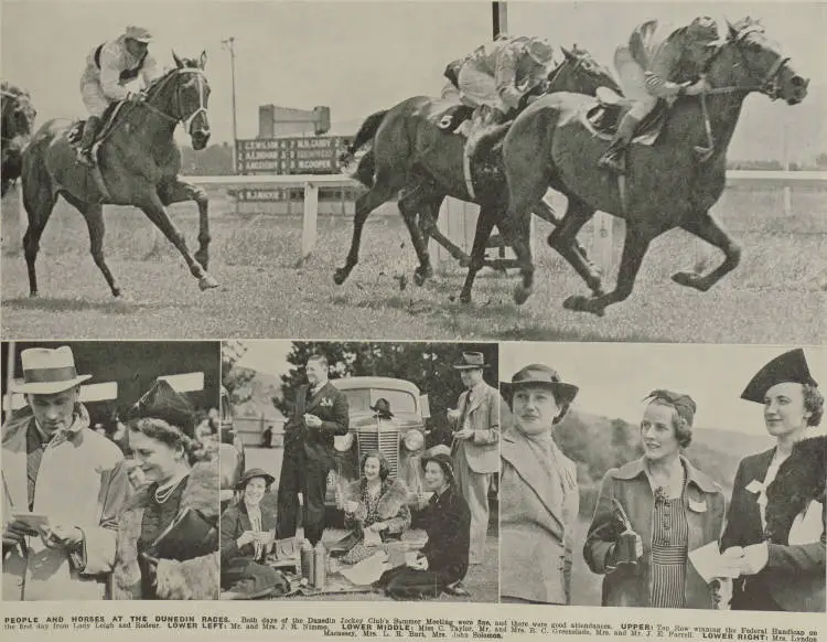 People and horses at the Dunedin races