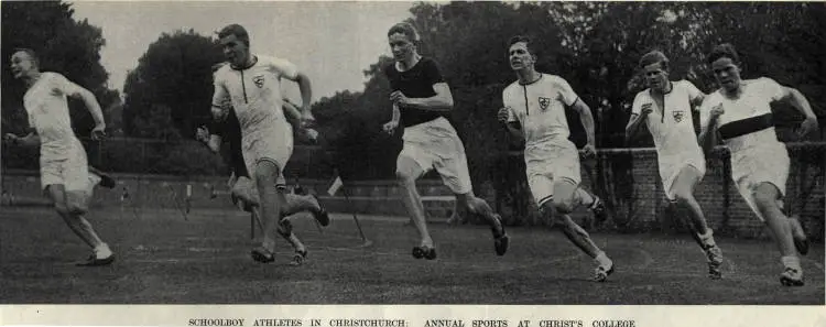 Schoolboy athletes in Christchurch: annual sports at Christ's College