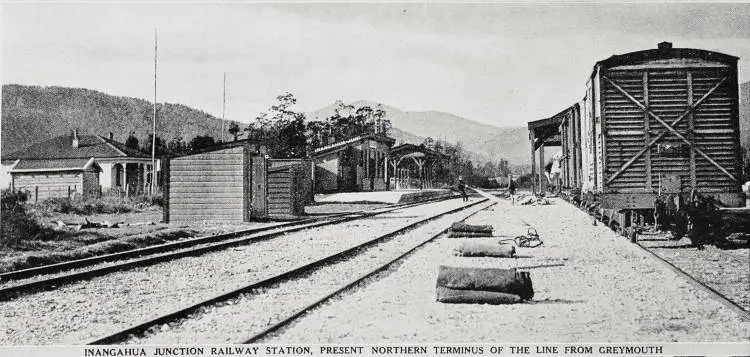 Inangahua junction railway station, present northern terminus of the line from Greymouth