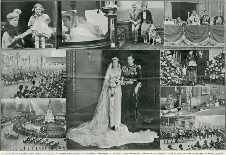 Wedding of his Royal Highness Prince George, Duke of Kent, to Princess Marina of Greece at Westminster Abbey, London, on November 29
