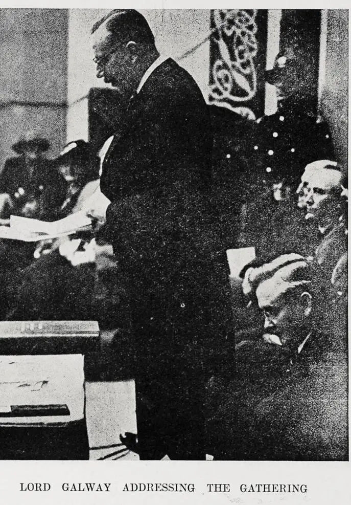 Lord Galway addressing the gathering