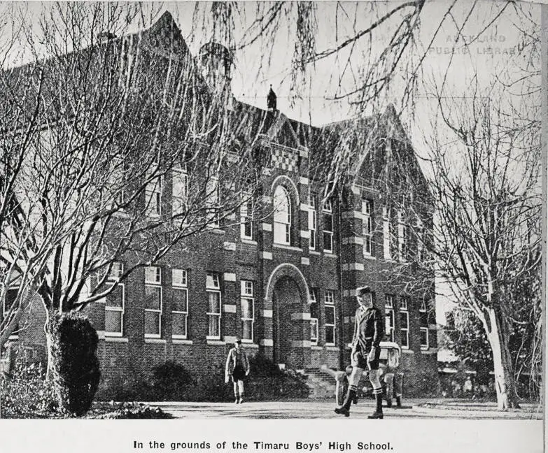 In the grounds of the Timaru Boys' High School
