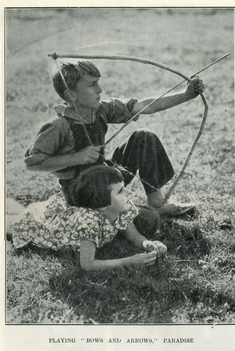 Playing 'bows and arrows,' Paradise