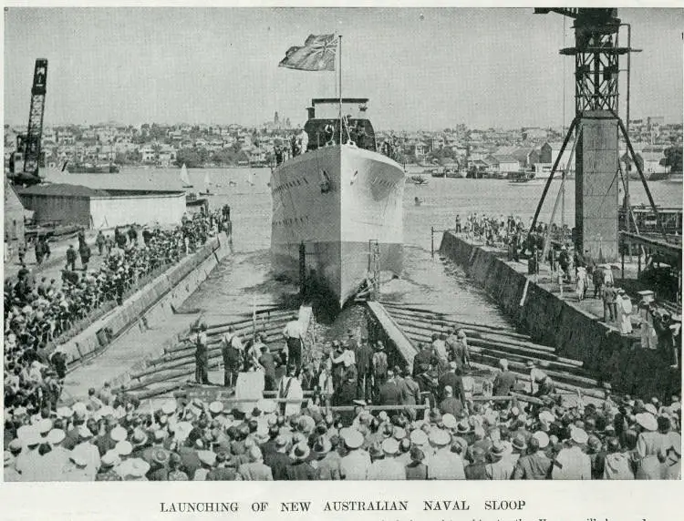 Launching of new Australian naval sloop