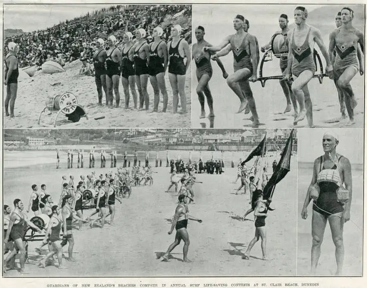 Guardians of New Zealand's beaches compete in annual surf life-saving contests at St. Clair Beach, Dunedin