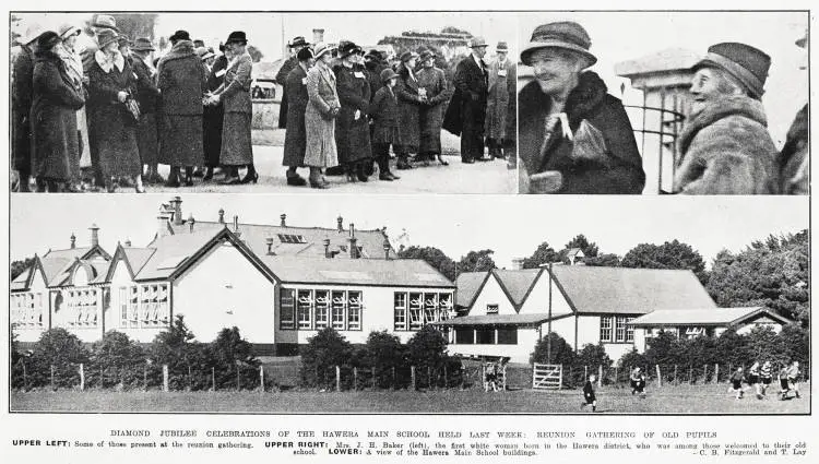 Diamond Jubilee celebrations of the Hawera Main School held last week: reunion gathering of old pupils