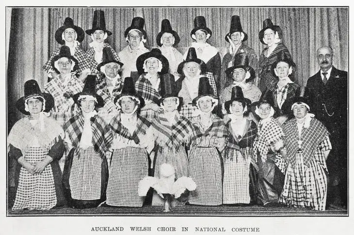Auckland Welsh choir in national costume
