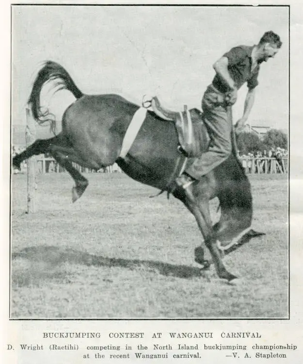 Buckjumping contest at Wanganui carnival