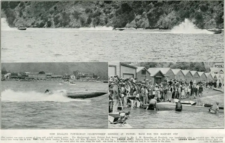 New Zealand power-boat championship decided at Picton: race for the Masport Cup