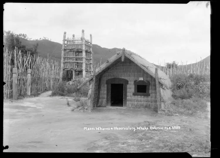 Māori Whares and Observatory, Whakarewarewa, Rotorua