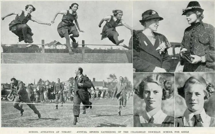 School athletics at Timaru: annual sports gathering of the Craighead Diocesan School for Girls