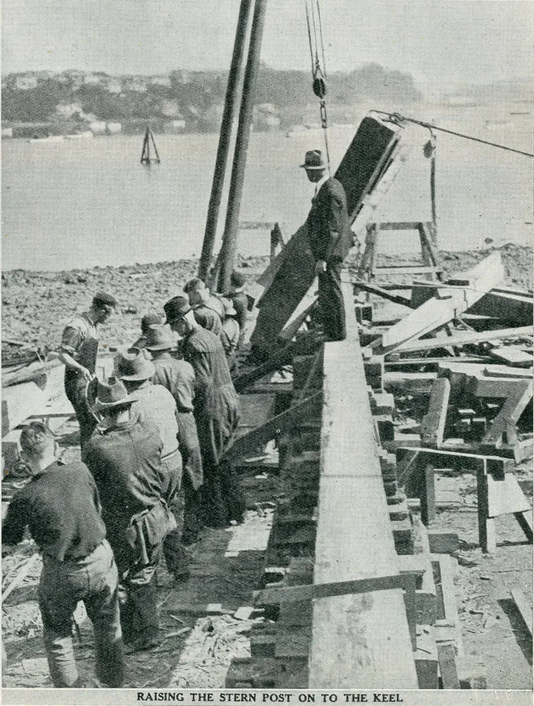 Busy boat-builders: a pictorial series illustrating activity in shipyards on the harbour front ay Auckland