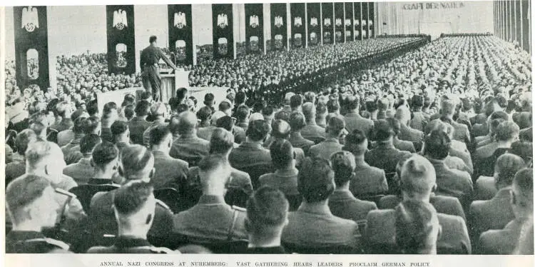 Annual Nazi Congress at Nuremberg: vast gathering hears leaders proclaim German policy
