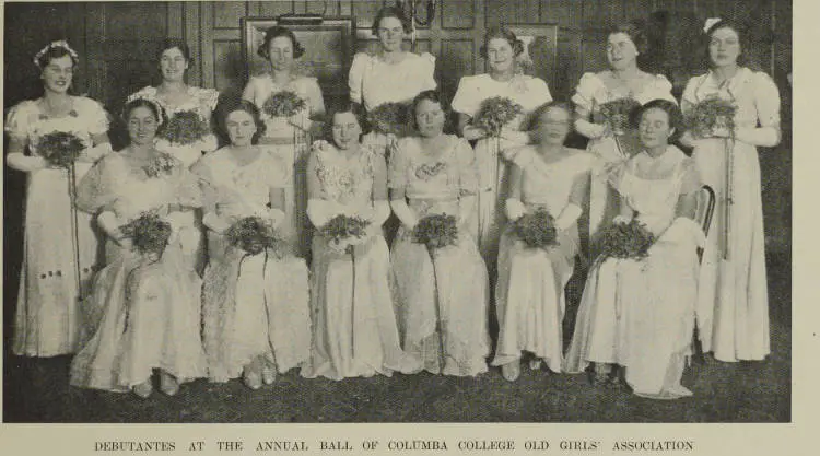 Debutantes at the annual ball of Columba College Old Girls' Association
