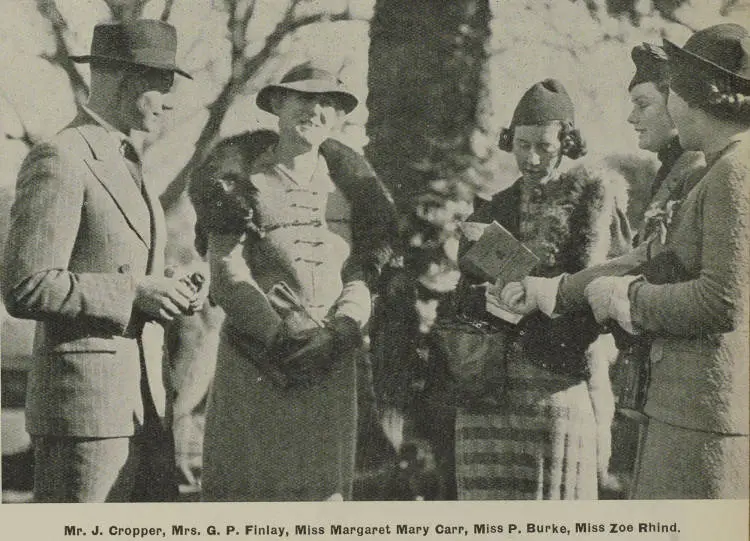 Mr. J. Cropper, Mrs. G. P. Finlay, Miss Margaret Mary Carr, Miss P. Burke, Miss Zoe Rhind