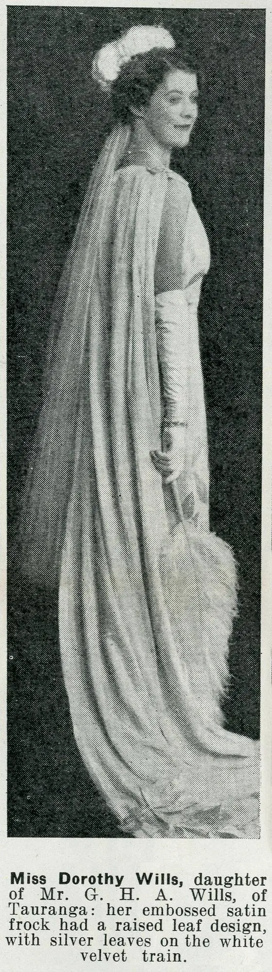 Miss Dorothy Wills, daughter of Mr. G. H. A. Wills, of Tauranga