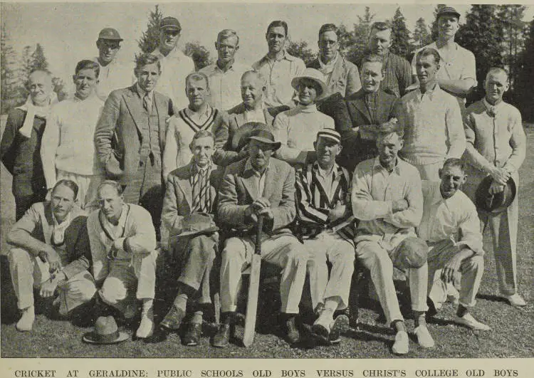 Cricket at Geraldine: public schools old boys versus Christ's College old boys