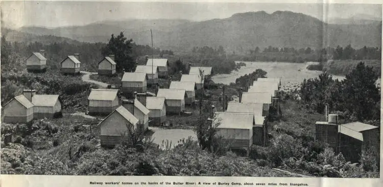 Constructing a railway through the Buller Gorge: work on the line to link Westport and Inangahua