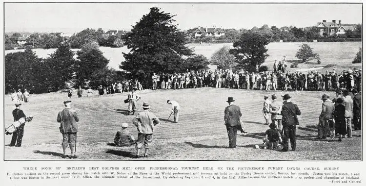 Where some of Britain's best golfers met: Open professional tourney held on the picturesque Purley Downs Course, Surrey