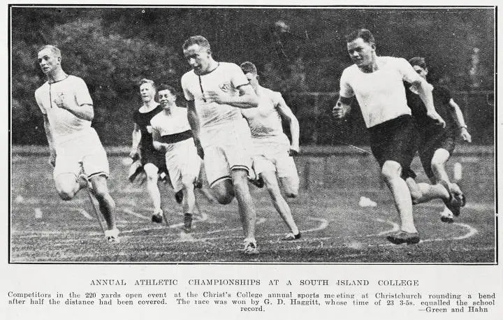 Annual athletic championships at a South Island college