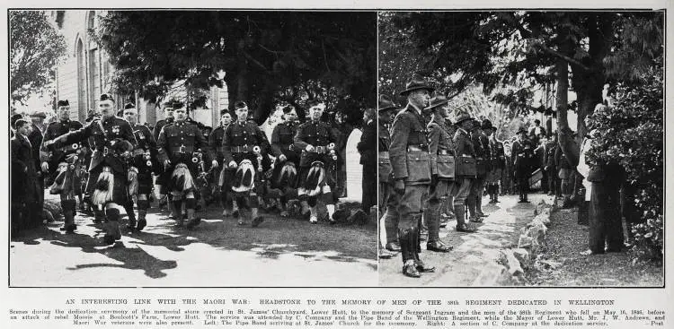 An interesting link with the Māori war: Headstone to the memory of men of the 58th regiment dedicated in Wellington