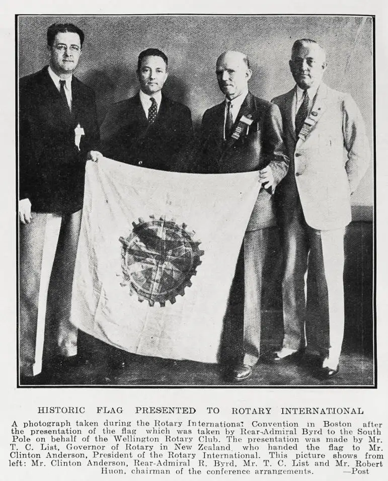 Historic flag presented to Rotary international