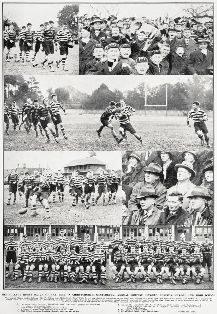 The college rugby match of the year in Christchurch, Canterbury: Annual contest between Christ's College and Christchurch Boys High school