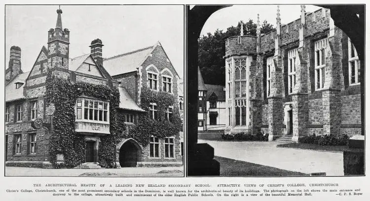 The architectural beauty of a leading New Zealand secondary school: attractive views of Christ's College, Christchurch