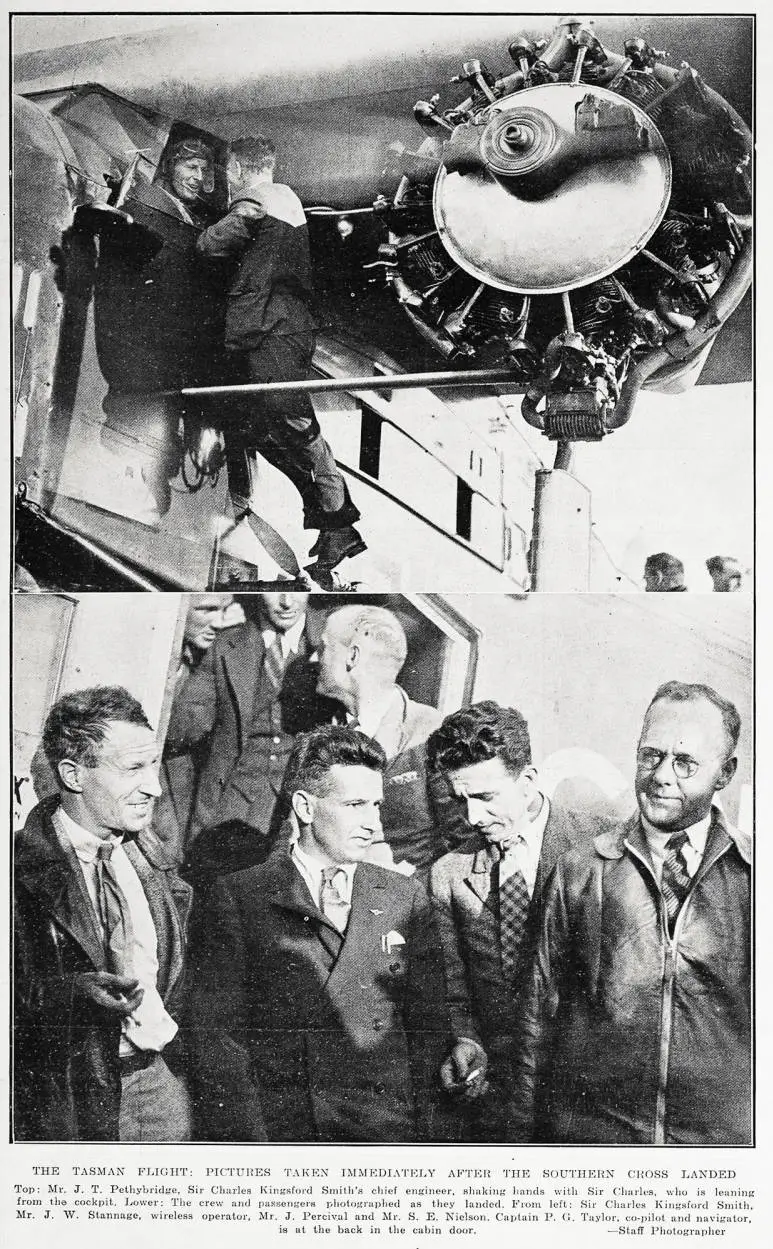 The Tasman flight: pictures taken immediately after the Southern Cross landed