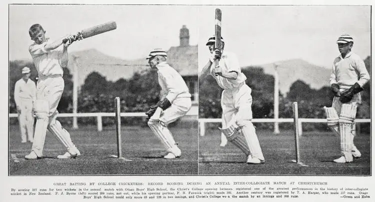 Great batting by college cricketers: record scoring during an inter-collegiate match at Christchurch