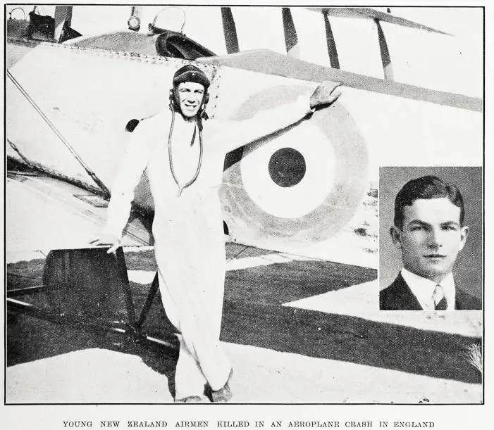 Young New Zealand airmen killed in an aeroplane crash in England