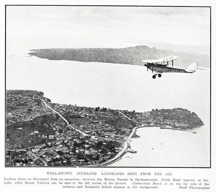 Well-known Auckland landmarks seen from the air