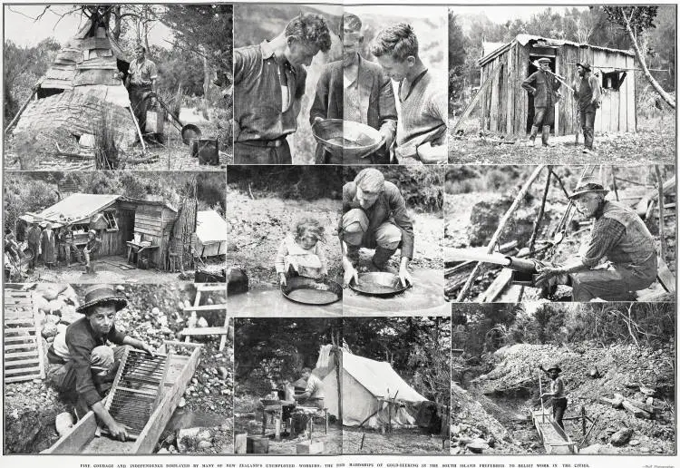 The toil and hardships of gold-seeking in the South Island preferred to relief work in the cities