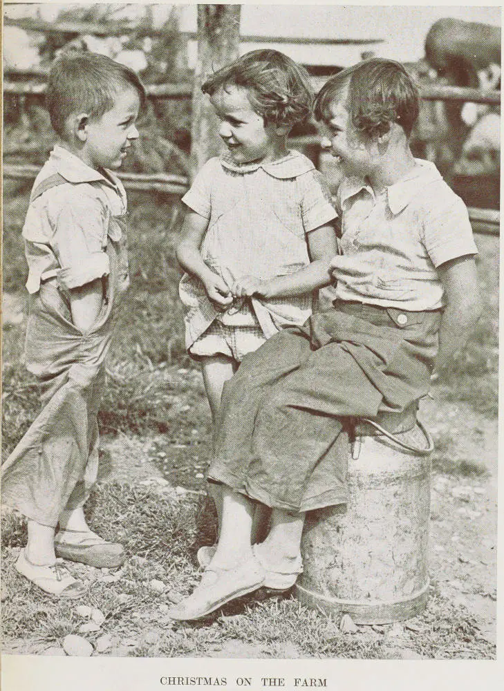Children on a farm at Inchbonnie, Westland, South Island